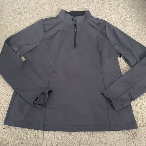 CALIA by Carrie Underwood Pullover Womens 1X Plus 1/4 Zip Gray Zip Pockets - Picture 1 of 7